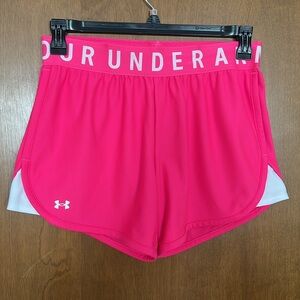 EUC Under Armour Hot Pink and White Athletic Shorts Size M